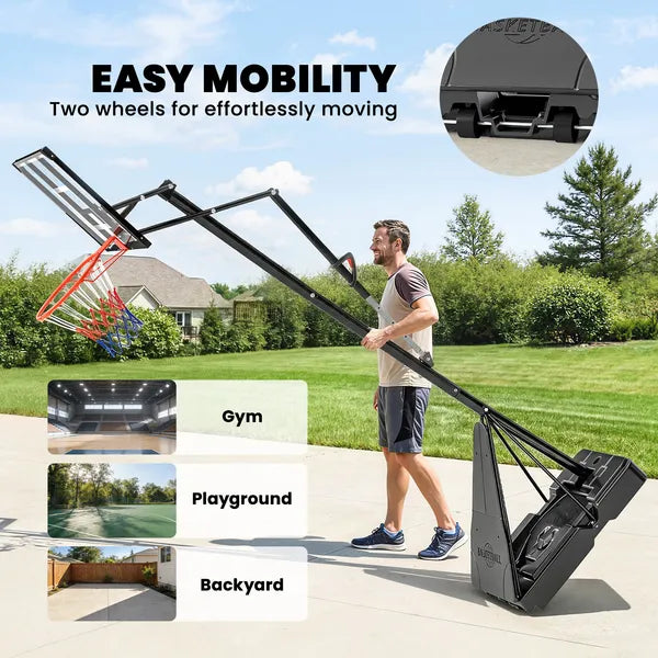 Portable Basketball Hoop Outdoor, 8-10ft Adjustable Basketball Goal, 47 Inch Shatterproof Backboard, Action Grip - product image 6