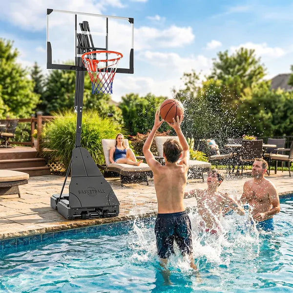 Portable Basketball Hoop Outdoor, 8-10ft Adjustable Basketball Goal, 47 Inch Shatterproof Backboard, Hand-Crank Lift - product image 9