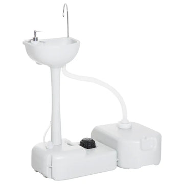 Kleankin Portable Camping Sink with 4.5 Gallon Water Tank and 6.3 Gallon Recovery Tank Light Gray - product image 1