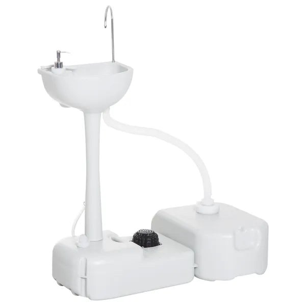 Kleankin Portable Camping Sink with 4.5 Gallon Water Tank and 6.3 Gallon Recovery Tank Light Gray - product image 1