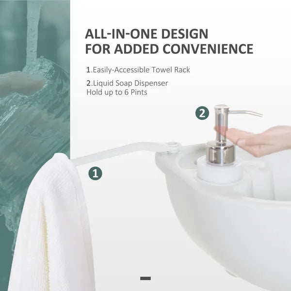 Kleankin Portable Camping Sink with 4.5 Gallon Water Tank and 6.3 Gallon Recovery Tank Light Gray - product image 5