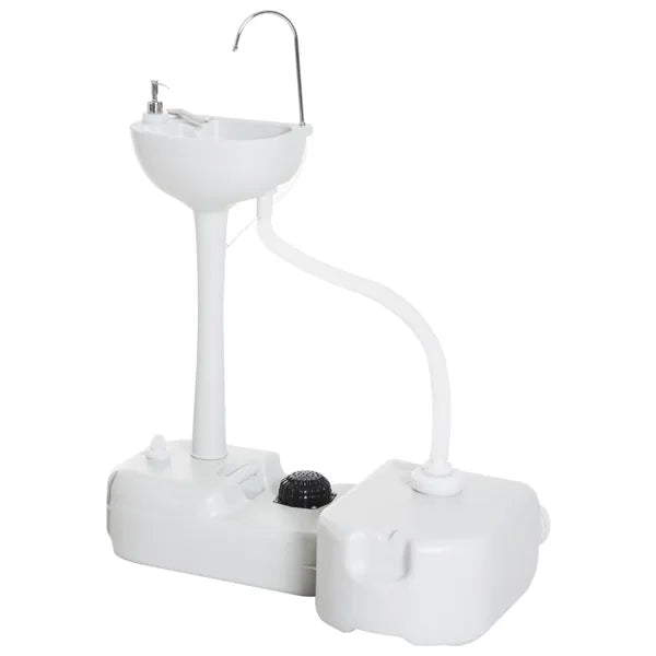 Kleankin Portable Camping Sink with 4.5 Gallon Water Tank and 6.3 Gallon Recovery Tank Light Gray - product image 11