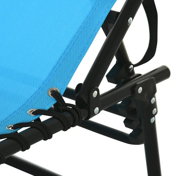 Outsunny Portable Chaise Lounge Light Blue 4-Position Reclining Outdoor Patio Adjustable Bed - product image 11