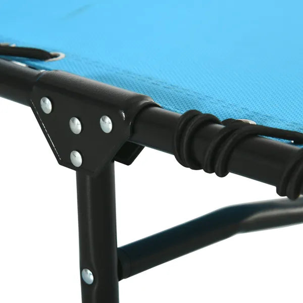 Outsunny Portable Chaise Lounge Light Blue 4-Position Reclining Outdoor Patio Adjustable Bed - product image 10
