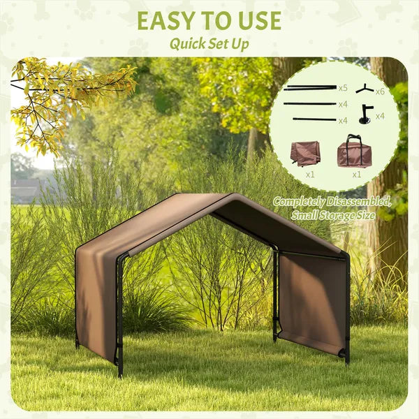 Portable Dog Tent Water Resistant for Outdoor Shade Protection, Brown - product image 5