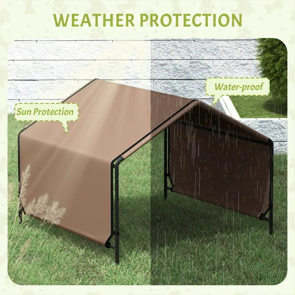 Portable Dog Tent Water Resistant for Outdoor Shade Protection, Brown - product image 6