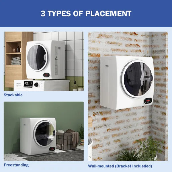 Portable Electric Clothes Dryer 1.5 cu.ft Compact Laundry Dryer 850W for Apartments White - product image 8