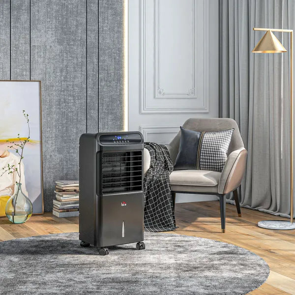 HOMCOM Portable Evaporative Air Cooler 3-in-1 Ice Cooling Fan with Remote Oscillation Timer Black for Home Office - product image 2