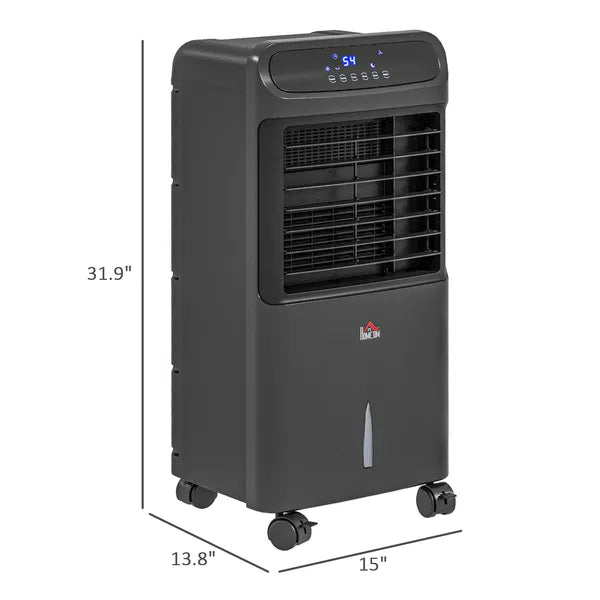 HOMCOM Portable Evaporative Air Cooler 3-in-1 Ice Cooling Fan with Remote Oscillation Timer Black for Home Office - product image 3