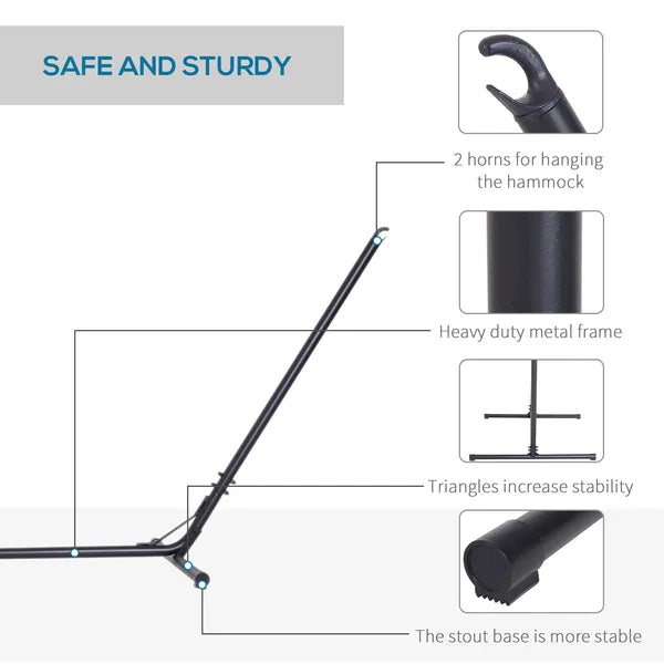 Portable Hammock Stand with Adjustable Steel Stand, Portable and Heavy Duty for Indoor Outdoor Use, Black - product image 4