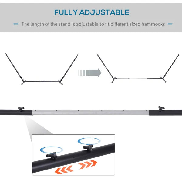 Portable Hammock Stand with Adjustable Steel Stand, Portable and Heavy Duty for Indoor Outdoor Use, Black - product image 5