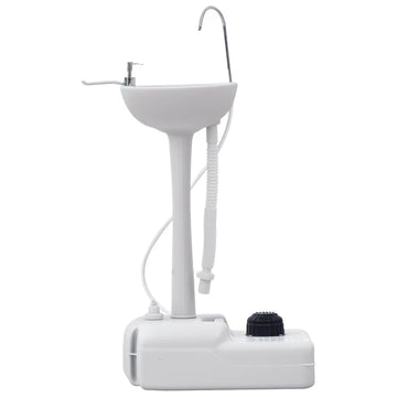 Kleankin 4.5 Gallon Portable Hand Wash Sink with Towel Holder and Soap Dispenser Light Gray - product image 1
