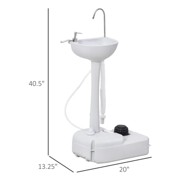Kleankin 4.5 Gallon Portable Hand Wash Sink with Towel Holder and Soap Dispenser Light Gray - product image 3