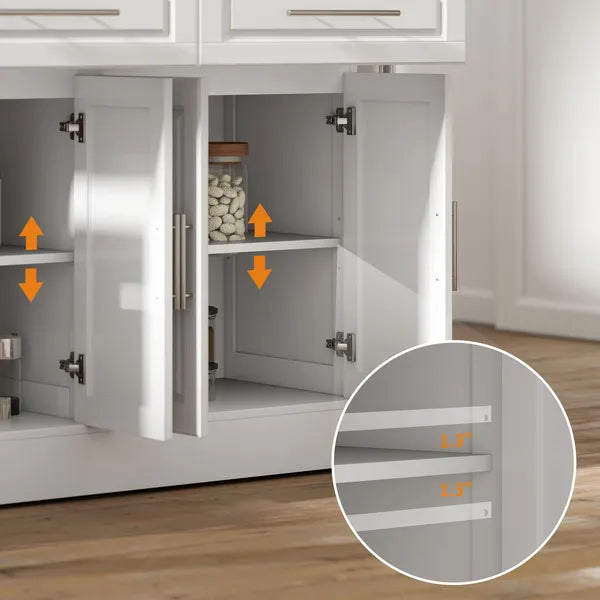 HOMCOM Portable Kitchen Cart, White, Rolling Island with Stainless Steel Top, Towel and Spice Rack - product image 8