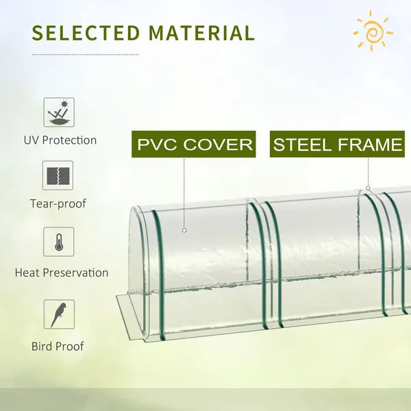 Outsunny Portable Plant Refuge: 13ft Tunnel Greenhouse with UV Protection - product image 5