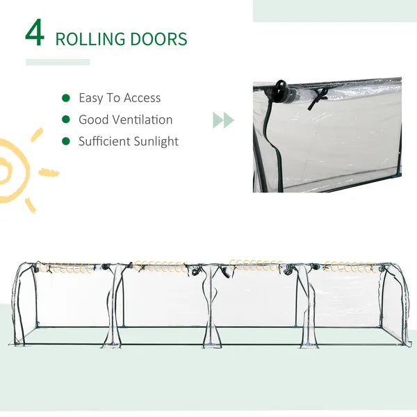 Outsunny Portable Plant Refuge: 13ft Tunnel Greenhouse with UV Protection - product image 4