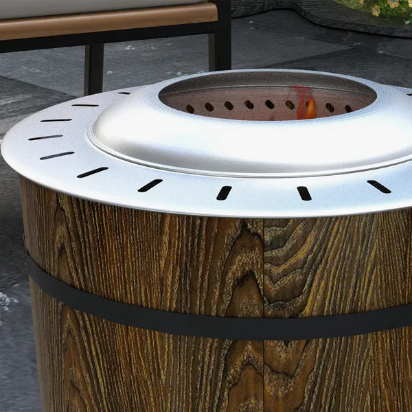 Outsunny Portable Smokeless Fire Pit Magnesium Oxide Bonfire Stove with Mat Brown for Outdoor Activities - product image 9