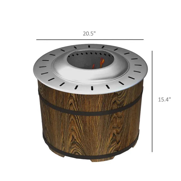 Outsunny Portable Smokeless Fire Pit Magnesium Oxide Bonfire Stove with Mat Brown for Outdoor Activities - product image 3