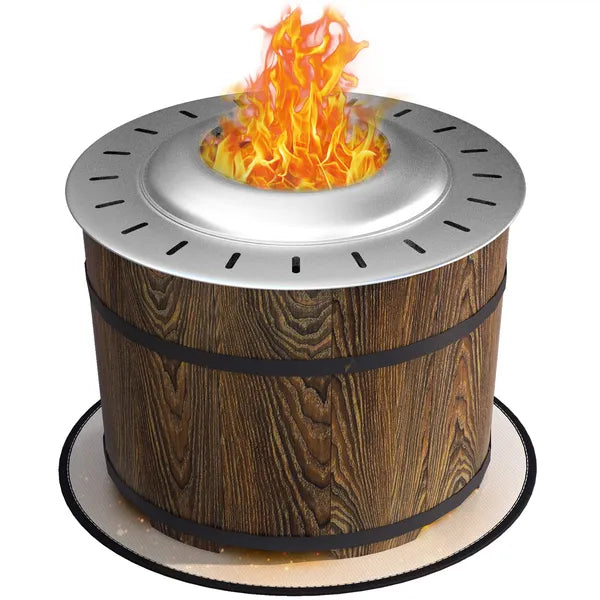 Outsunny Portable Smokeless Fire Pit Magnesium Oxide Bonfire Stove with Mat Brown for Outdoor Activities - product image 11