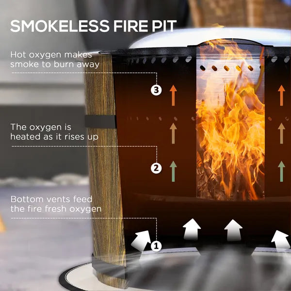 Outsunny Portable Smokeless Fire Pit Magnesium Oxide Bonfire Stove with Mat Brown for Outdoor Activities - product image 4