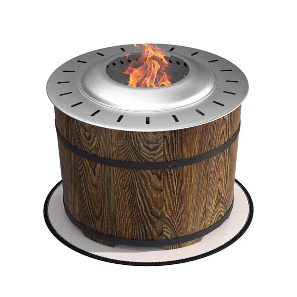 Outsunny Portable Smokeless Fire Pit Magnesium Oxide Bonfire Stove with Mat Brown for Outdoor Activities - product image 12