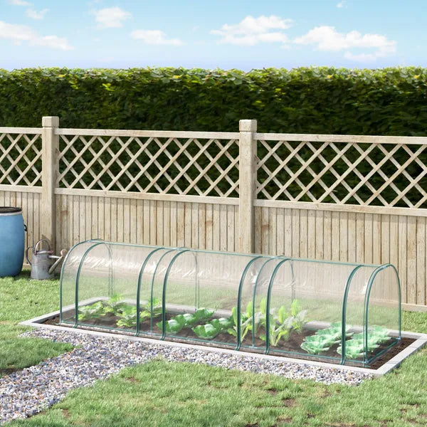 Outsunny Portable Tunneled Greenhouse 11.5'x3'x2.5' with PVC Cover and Zippered Doors Water UV Protection Clear - product image 9