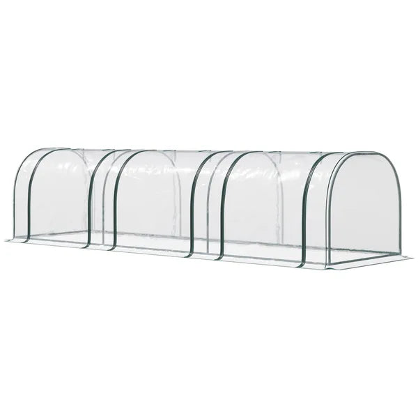 Outsunny Portable Tunneled Greenhouse 11.5'x3'x2.5' with PVC Cover and Zippered Doors Water UV Protection Clear - product image 10