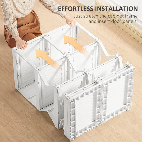 HOMCOM Portable Wardrobe Closet, Folding Bedroom Armoire, Clothes Hanging Storage Rack, Hanging Rod, Magnet Doors, White - product image 5