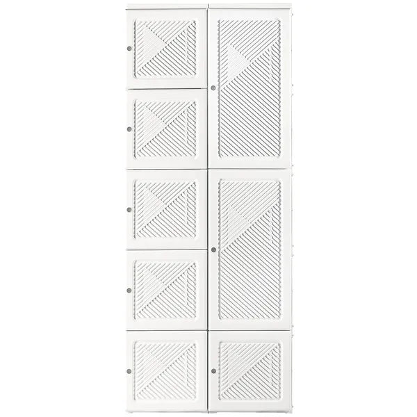 HOMCOM Portable Wardrobe Closet, Folding Bedroom Armoire, Clothes Hanging Storage Rack, Hanging Rod, Magnet Doors, White - product image 12