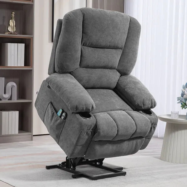 Power Lift Chair, Electric Recliner Chair with Vibration Massage, Heat, Side Pockets, Quick Assembly, Charcoal Gray - product image 10