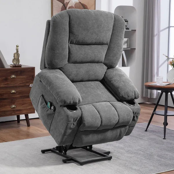 Power Lift Chair, Electric Recliner Chair with Vibration Massage, Heat, Side Pockets, Quick Assembly, Charcoal Gray - product image 2