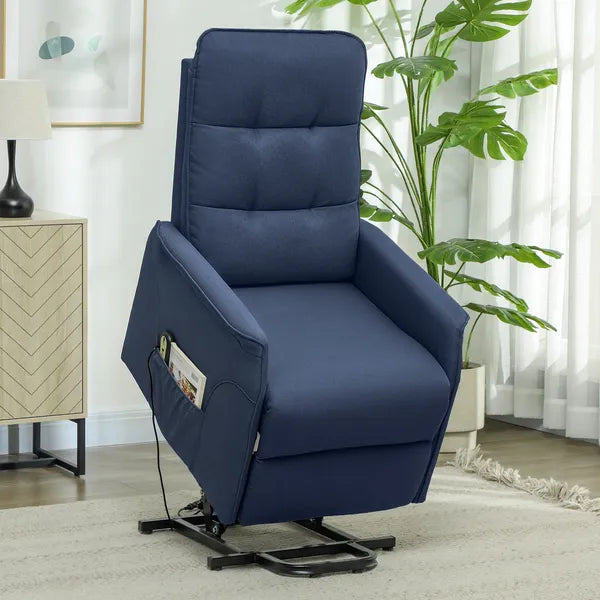 Power Lift Chair for Elderly, Fabric Recliner Sofa with Remote Control, Side Pockets, Quick Assembly, Deep Blue - product image 9