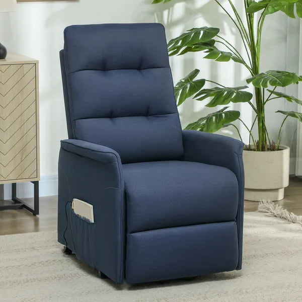 Power Lift Chair for Elderly, Fabric Recliner Sofa with Remote Control, Side Pockets, Quick Assembly, Deep Blue - product image 10