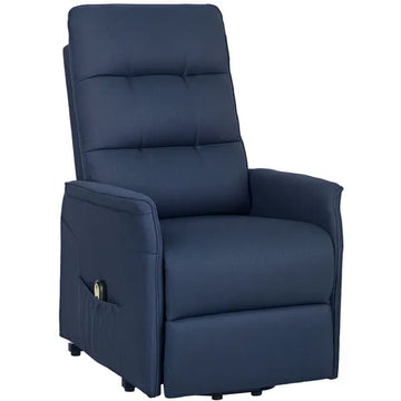 Power Lift Chair for Elderly, Fabric Recliner Sofa with Remote Control, Side Pockets, Quick Assembly, Deep Blue - product image 1