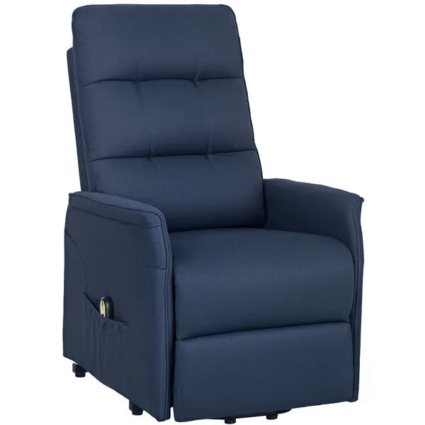 Power Lift Chair for Elderly, Fabric Recliner Sofa with Remote Control, Side Pockets, Quick Assembly, Deep Blue - product image 1