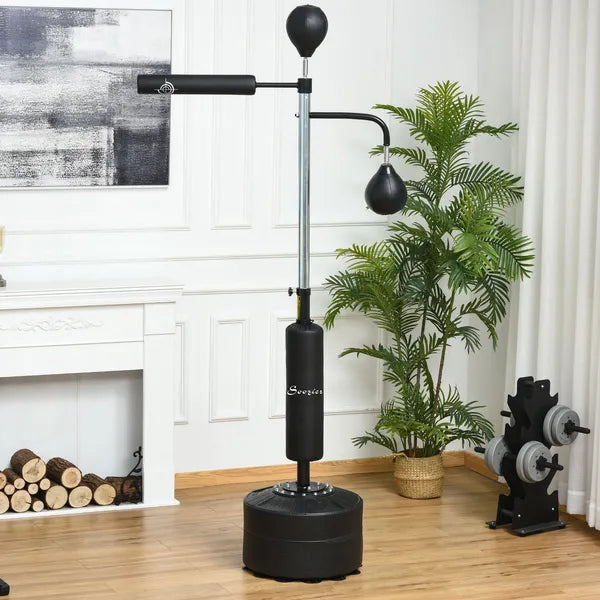 Soozier Punching Bag with Stand Heavy Duty Boxing Set Sports Black 34.75 InchL x 19.75 InchW x 63 Inch-90.5 InchH PU - product image 10