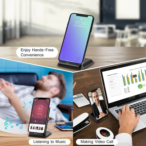 Qi Wireless Fast Charging Pad Stand for iPhone and Samsung Galaxy - product view 4