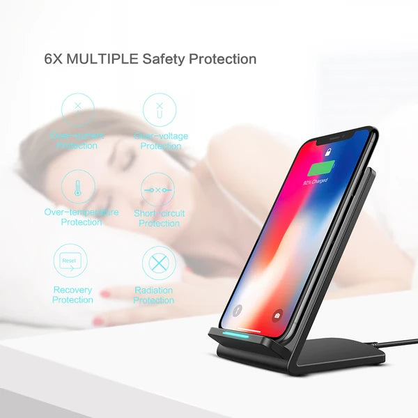 Qi Wireless Fast Charging Pad Stand for iPhone and Samsung Galaxy - product view 12