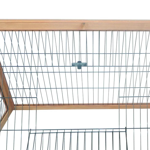 PawHut Rabbit Cage Wooden A-Frame 46x24 Outdoor Small Animal Hutch with Run Ventilating Wire Yellow - product image 7