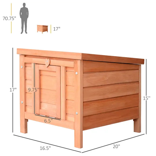 PawHut Rabbit House Small Wooden Hutch Cage Openable Waterproof Roof Bunny Guinea Pig Indoor Outdoor Natural - product image 3