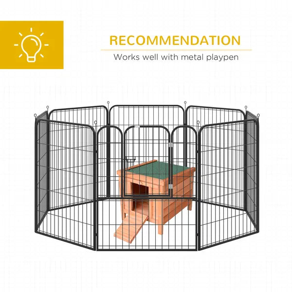 PawHut Rabbit House Small Wooden Hutch Cage Openable Waterproof Roof Bunny Guinea Pig Indoor Outdoor Natural - product image 7