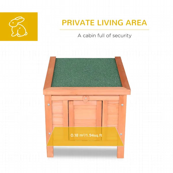 PawHut Rabbit House Small Wooden Hutch Cage Openable Waterproof Roof Bunny Guinea Pig Indoor Outdoor Natural - product image 4