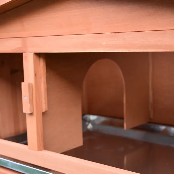Rabbit Hutch 62 Outdoor Small Animal House with Run Elevated Main House Natural Wood - product image 10