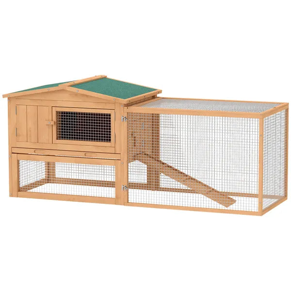 Rabbit Hutch 62 Outdoor Small Animal House with Run Elevated Main House Natural Wood - product image 16