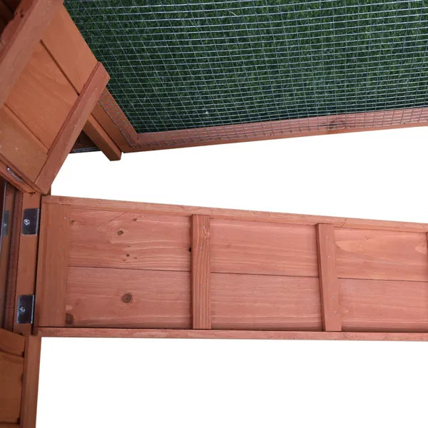 Rabbit Hutch 62 Outdoor Small Animal House with Run Elevated Main House Natural Wood - product image 14