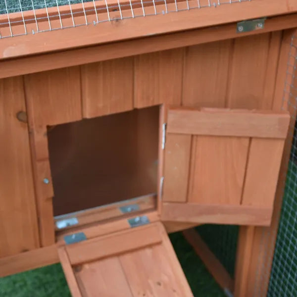 Rabbit Hutch 62 Outdoor Small Animal House with Run Elevated Main House Natural Wood - product image 9