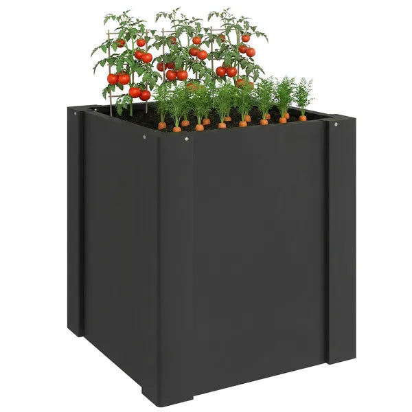 Outsunny Raised Garden Bed Galvanized Planter Box Outdoor with Gloves for Gardening Vegetables, Flower, Herb, 1.4 x 1.4 x 1.5 Ft, Black - product image 11