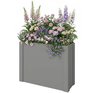 Outsunny Raised Garden Bed Galvanized Planter Box Outdoor with Gloves for Gardening Vegetables, Flower, Herb, 2.6 x 1 x 2 ft, Gray - product image 1