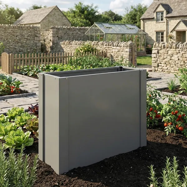 Outsunny Raised Garden Bed Galvanized Planter Box Outdoor with Gloves for Gardening Vegetables, Flower, Herb, 2.6 x 1 x 2 ft, Gray - product image 9