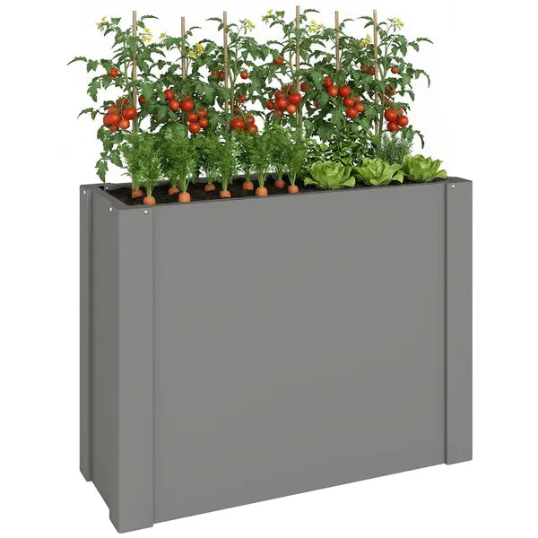 Outsunny Raised Garden Bed Galvanized Planter Box Outdoor with Gloves for Gardening Vegetables, Flower, Herb, 2.6 x 1 x 2 ft, Gray - product image 11